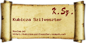Kubicza Szilveszter névjegykártya